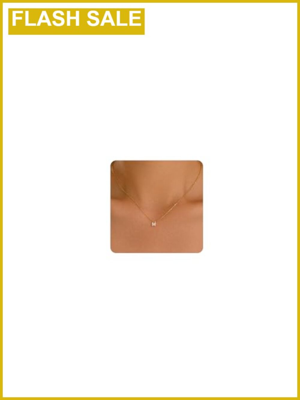 18K Gold Plated Initial M Necklace Cubic Zirconia Pendant Dainty Letter